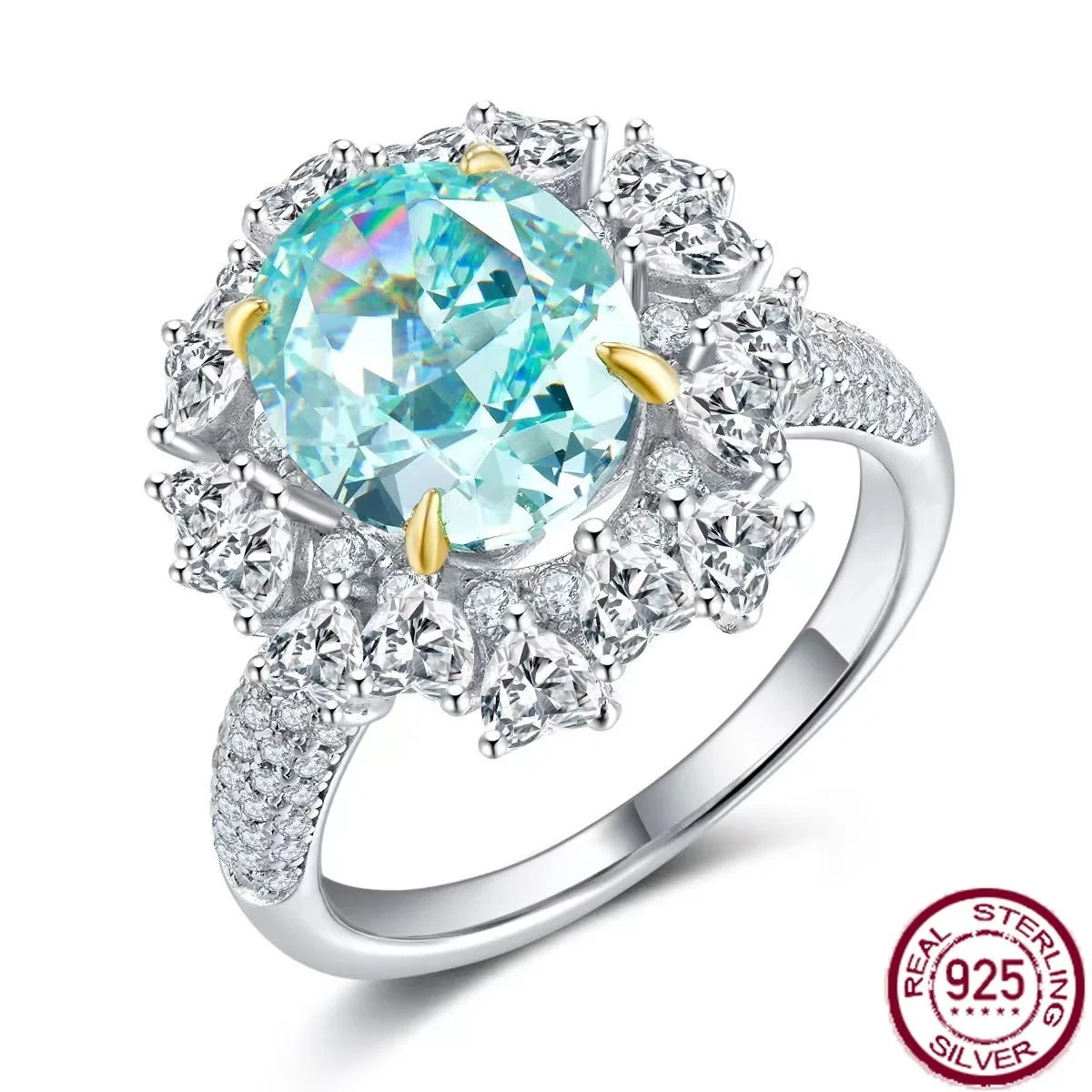 New popular s925 silver full diamond 8-carat Paraiba Daifei style luxurious luxury fashion ring wedding jewelry
New popular s925 silver full diamond 8-carat Paraiba Daifei style luxurious luxury fashion ring wedding jewelry