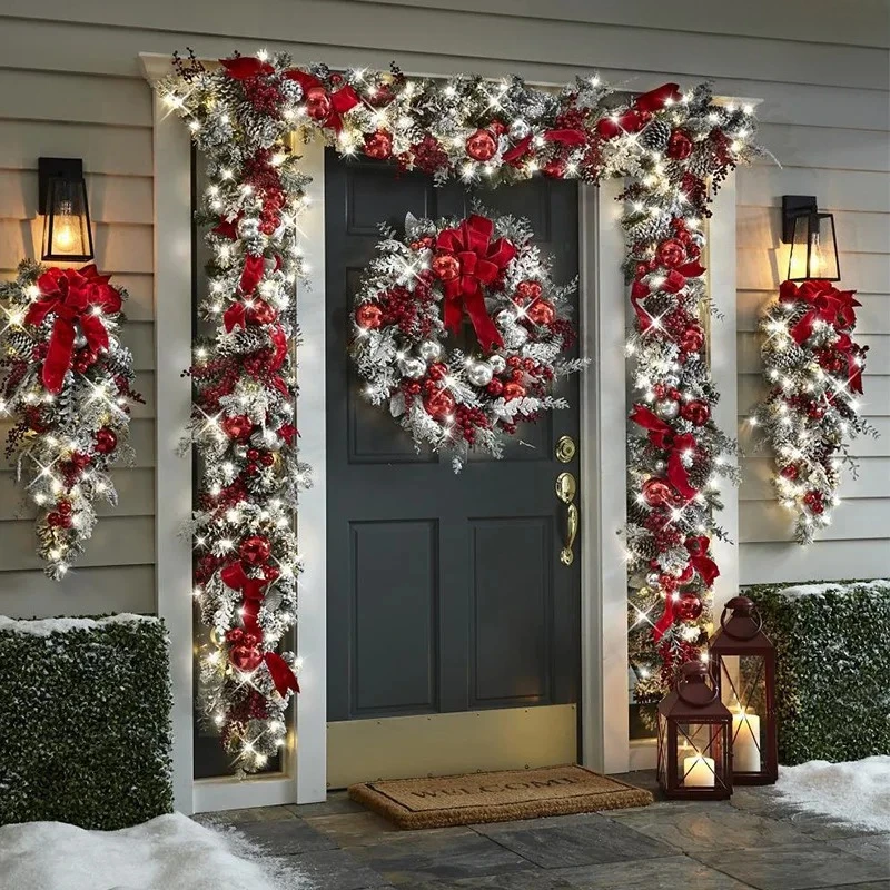 Flocked PVC Christmas Decoration Flower Wreath Vine Hanging Garland Artificial Crafts Tree Door Home Art Navidad Holiday Decor
Flocked PVC Christmas Decoration Flower Wreath Vine Hanging Garland Artificial Crafts Tree Door Home Art Navidad Holiday Decor