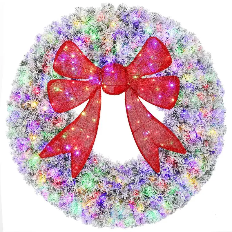 HOMCOM 60in Flocked Pre-Lit Christmas Wreath with 3D Red Bow, 11 Lighting Modes, Front Door Christmas Wreath with Remote
HOMCOM 60in Flocked Pre-Lit Christmas Wreath with 3D Red Bow, 11 Lighting Modes, Front Door Christmas Wreath with Remote