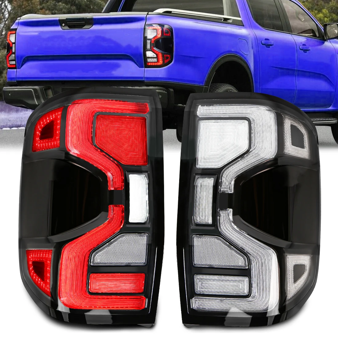 For Ford Ranger T9 2022 2023 LED Taillight Fully Transparent Lens Start up Animation Turn Signal Lanp Brake Light Red Tail Light
For Ford Ranger T9 2022 2023 LED Taillight Fully Transparent Lens Start up Animation Turn Signal Lanp Brake Light Red Tail Light