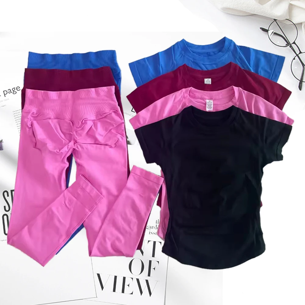 Комплект из 2 предметов: женский спортивный костюм для бега, летний, с круглым вырезом, дышащий, с коротким рукавом, бесшовные леггинсы для йоги, спортивная одежда для тренировок
Комплект из 2 предметов: женский спортивный костюм для бега, летний, с круглым вырезом, дышащий, с коротким рукавом, бесшовные леггинсы для йоги, спортивная одежда для тренировок