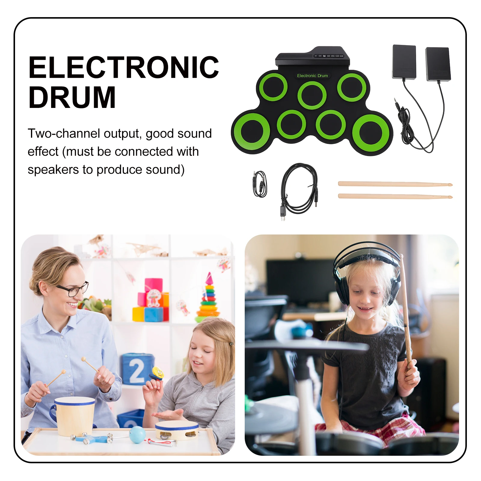 Portable Electronic Drum Set Hand Roll Up Electric Abs Plastic Components Practice Kit Real Drumming Connect Stereo Family Fun
Portable Electronic Drum Set Hand Roll Up Electric Abs Plastic Components Practice Kit Real Drumming Connect Stereo Family Fun