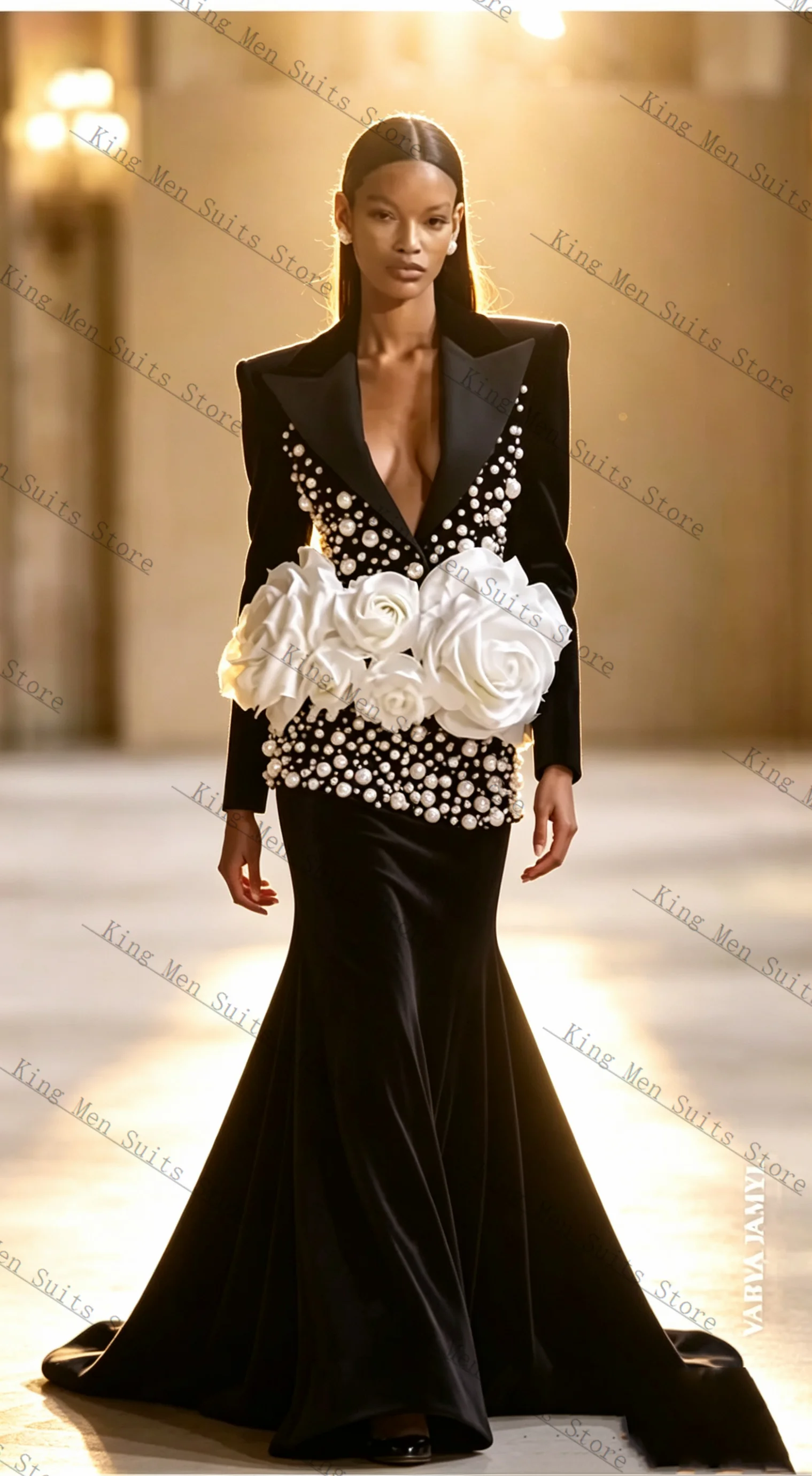 Black Formal Women Suits Set 2 Piece Blazer+Prom Dress 3D Flower Customized Office Lady Jacket Wedding Prom Coat
Black Formal Women Suits Set 2 Piece Blazer+Prom Dress 3D Flower Customized Office Lady Jacket Wedding Prom Coat