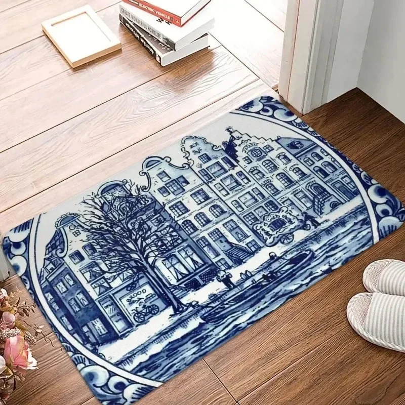Retro Non-slip Rug Doormat Living Room Mat DUTCH BLUE DELFT Vintage Boats in Canal Amsterdam Print Floor Carpet Home Decorative
Retro Non-slip Rug Doormat Living Room Mat DUTCH BLUE DELFT Vintage Boats in Canal Amsterdam Print Floor Carpet Home Decorative