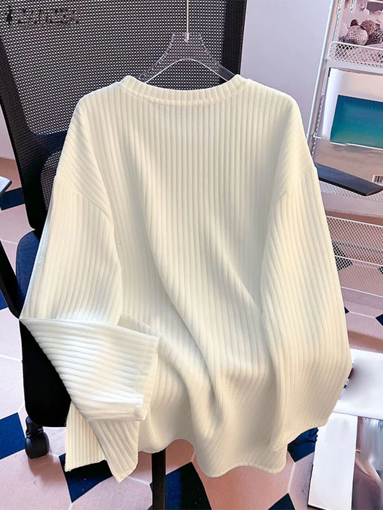 ZANZEA Women Knitted T-shirts Fashion Solid Color Simple Tops 2025 Casual Long Sleeve O-Neck Tees Holiday Striped Pattern Tunics
ZANZEA Women Knitted T-shirts Fashion Solid Color Simple Tops 2025 Casual Long Sleeve O-Neck Tees Holiday Striped Pattern Tunics