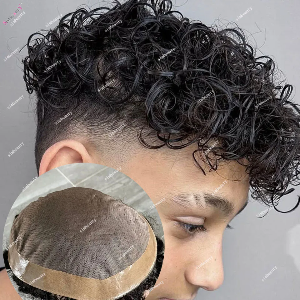15mm 20mm Curly Black Mens Toupee 100% Human Hair Wigs Breathable Fine Mono &NPU Male Prosthesi 10mm Wave Replacement Hairpieces
15mm 20mm Curly Black Mens Toupee 100% Human Hair Wigs Breathable Fine Mono &NPU Male Prosthesi 10mm Wave Replacement Hairpieces