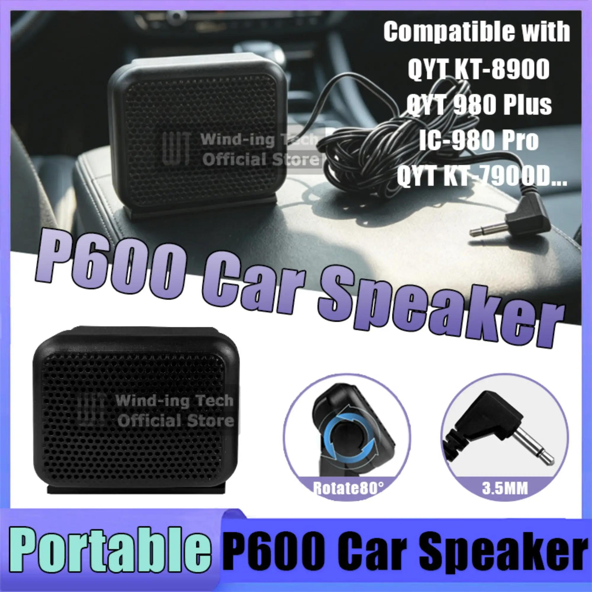 P600 Car Radio External Speaker Portable 3.5mm Jack 3D Stereo Sound Compatible With Yaesu Icom Kenwood TYT Mobile Radio IC-2720H
P600 Car Radio External Speaker Portable 3.5mm Jack 3D Stereo Sound Compatible With Yaesu Icom Kenwood TYT Mobile Radio IC-2720H