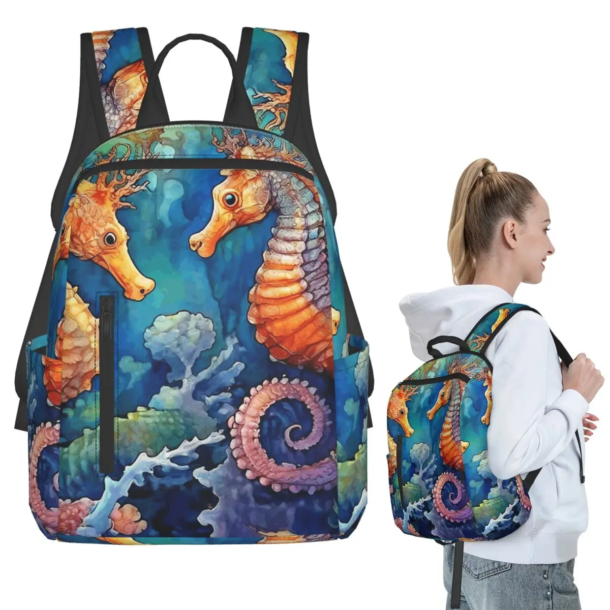 Cartoon Seahorse Underwater Sea Backpack Student BookBag Children School Bag Laptop Shoulder Bags Boys Girls
Cartoon Seahorse Underwater Sea Backpack Student BookBag Children School Bag Laptop Shoulder Bags Boys Girls