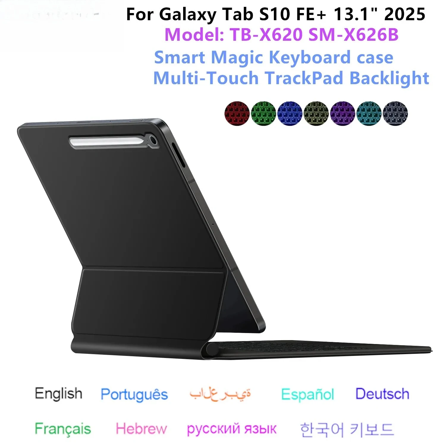 Magic Keyboard Case for Samsung Galaxy Tab S10 FE Plus 13.1 SM-X620 SM-X626B Tab S10 FE+ Tablet Smart Magnetic Book Cover Folio
Magic Keyboard Case for Samsung Galaxy Tab S10 FE Plus 13.1 SM-X620 SM-X626B Tab S10 FE+ Tablet Smart Magnetic Book Cover Folio