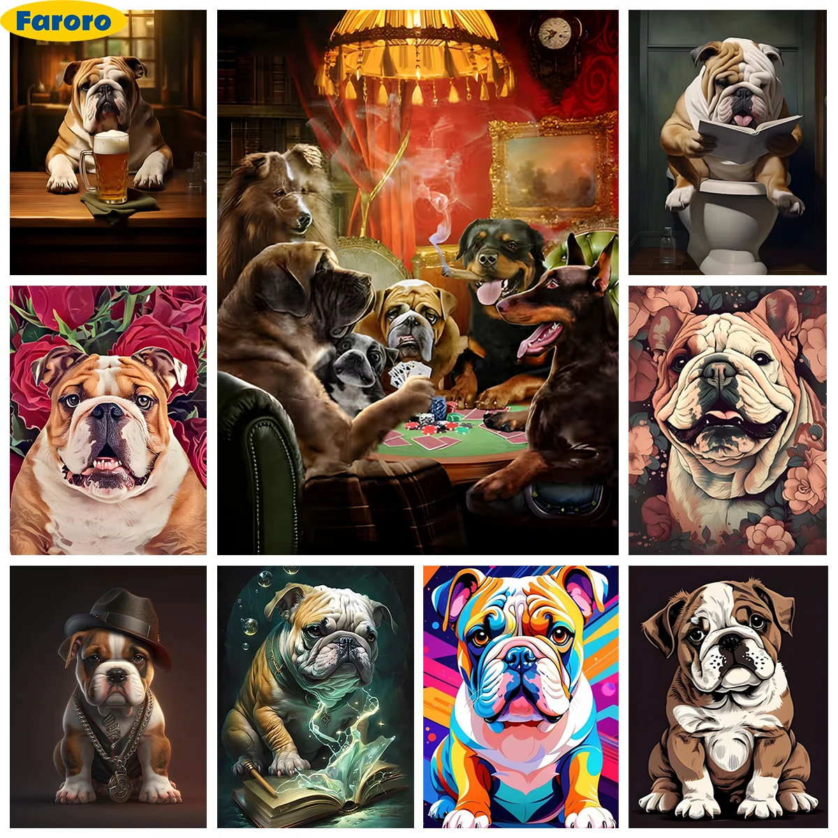 English Bulldog Diy Diamond Painting Tiger Dog And Flowers 5D Diamond Embroidery Cross Stitch Handmade Gift Home Wall Art Decor
English Bulldog Diy Diamond Painting Tiger Dog And Flowers 5D Diamond Embroidery Cross Stitch Handmade Gift Home Wall Art Decor