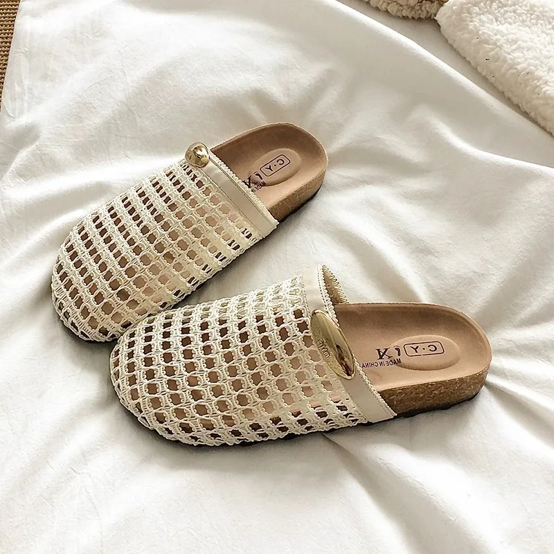 Women's Mesh Soft Bottom Sandals Summer Outdoor Wear Thick Heel Casual Half Slip Breathable Hollow out Slip-On Sandals
Women's Mesh Soft Bottom Sandals Summer Outdoor Wear Thick Heel Casual Half Slip Breathable Hollow out Slip-On Sandals