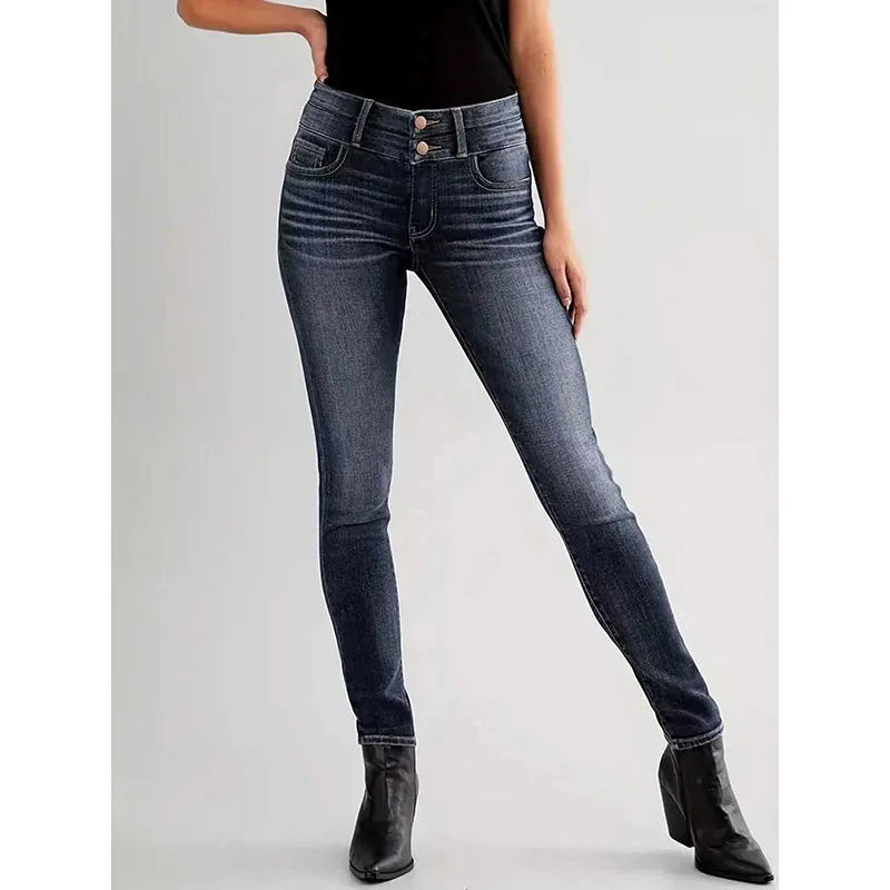 New Girls Fashion Double Waist Button Detail Jeans Women Slim Fit Denim Trousers Lady Retro Casual Daily Thin All-Match Pants
New Girls Fashion Double Waist Button Detail Jeans Women Slim Fit Denim Trousers Lady Retro Casual Daily Thin All-Match Pants