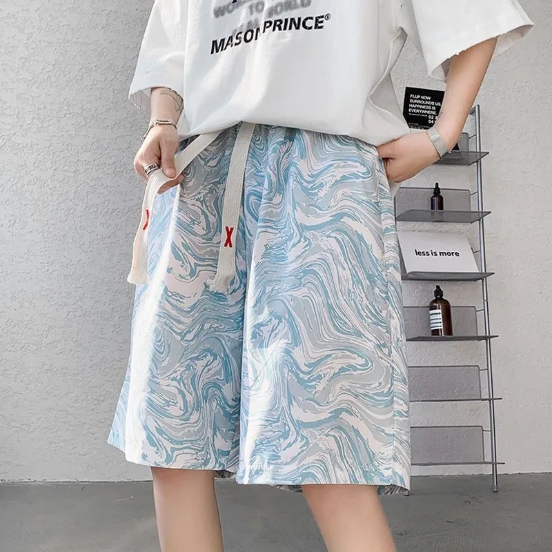 Men's Marble Print Casual Shorts Plus Size Loose Fit 5-Point Beach Pants for Summer
Men's Marble Print Casual Shorts Plus Size Loose Fit 5-Point Beach Pants for Summer