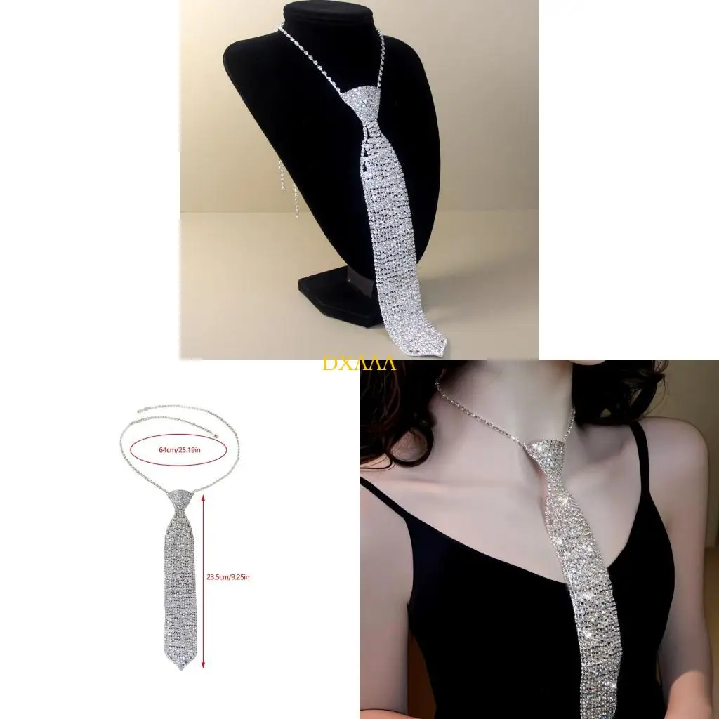 DXAA Stylish Copper Inlaid Necktie Glittering Rhinestones Decors Fashion Wedding Banquet Festival Party Evening Occasion
DXAA Stylish Copper Inlaid Necktie Glittering Rhinestones Decors Fashion Wedding Banquet Festival Party Evening Occasion