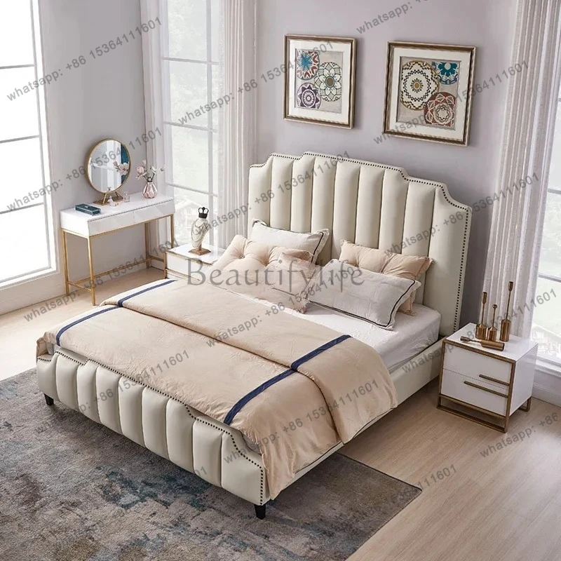 Leather bed double Italian light luxury American double high box bed marriage master bedroom marriage bed
Leather bed double Italian light luxury American double high box bed marriage master bedroom marriage bed