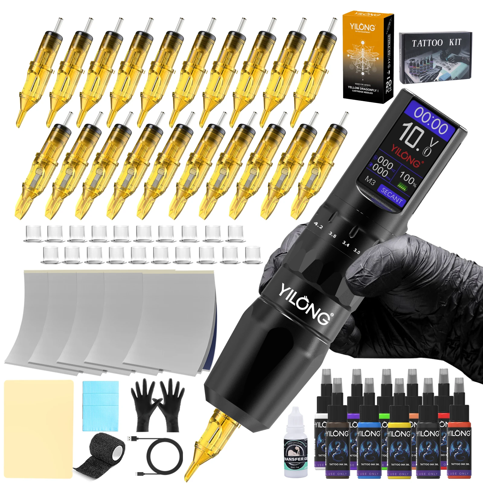 Professional Yilong Wireless Tattoo Machine Inks Kit Permanent Makeup Machines Tattoo Machine Kit Complete Beginner For Body Art
Professional Yilong Wireless Tattoo Machine Inks Kit Permanent Makeup Machines Tattoo Machine Kit Complete Beginner For Body Art