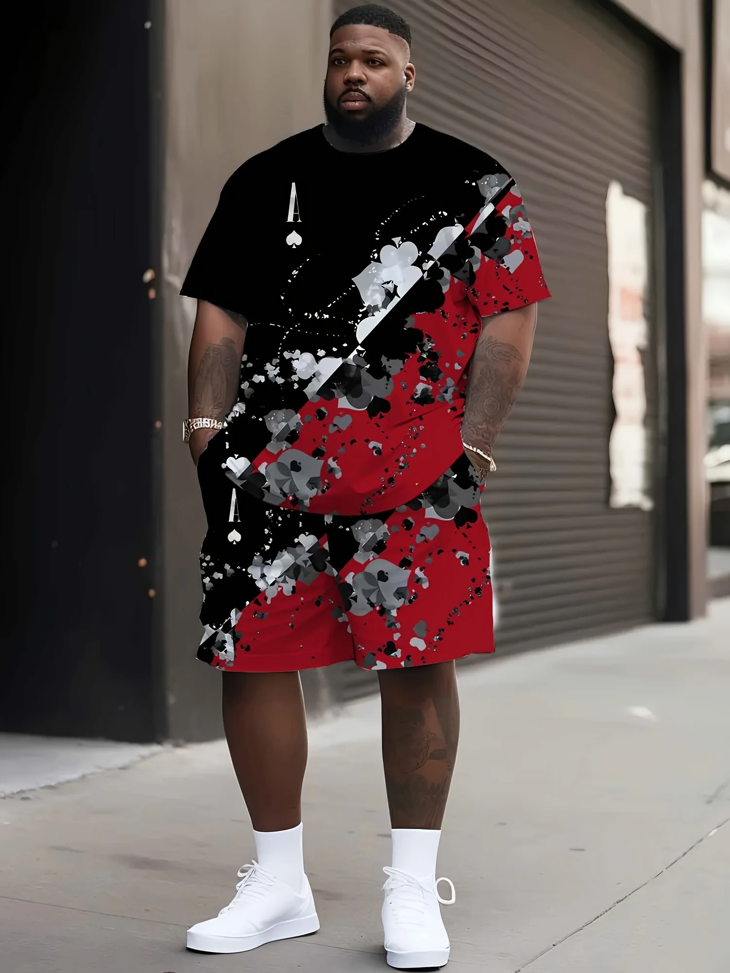 Men's splash ink 3d printed T-shirt and shorts set, perfect for outings, plus size, quick drying, lightweight, breathable
Men's splash ink 3d printed T-shirt and shorts set, perfect for outings, plus size, quick drying, lightweight, breathable