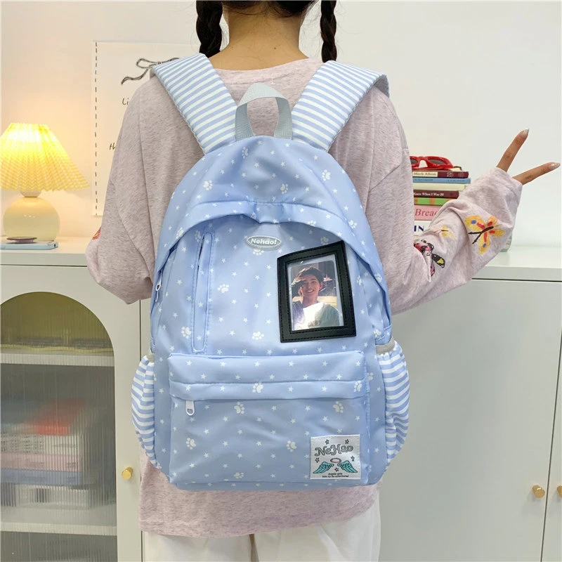 New School Style Star Backpack for High School Students Large Capacity Bookbag Polka Dot Printed Ita bag
New School Style Star Backpack for High School Students Large Capacity Bookbag Polka Dot Printed Ita bag
