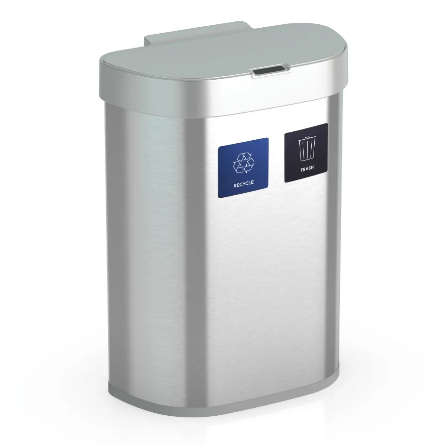 21 Gallon Dual-Compartment Motion Sensor Automatic Kitchen Trash Can with Soft-Close Lid, Stainless Steel Recycle Bin for Hands
21 Gallon Dual-Compartment Motion Sensor Automatic Kitchen Trash Can with Soft-Close Lid, Stainless Steel Recycle Bin for Hands