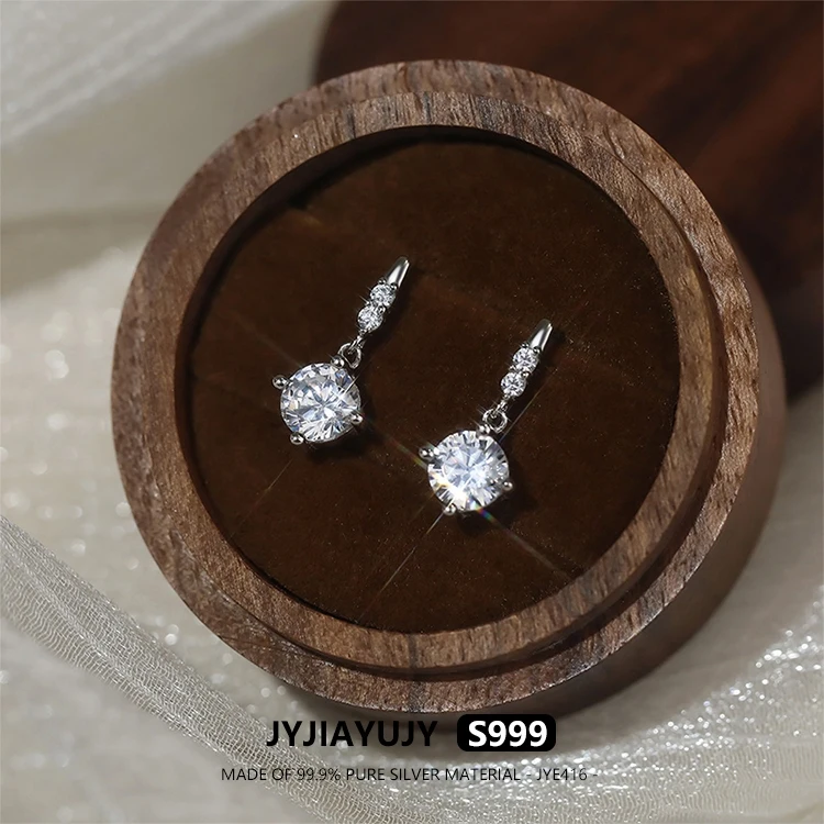 JYJIAYUJY 100% Whole Original Pure Silver S999 Drop Earrings In Stock Four Claw Zircon Fashion Jewelry Gift Daily JYE416
JYJIAYUJY 100% Whole Original Pure Silver S999 Drop Earrings In Stock Four Claw Zircon Fashion Jewelry Gift Daily JYE416