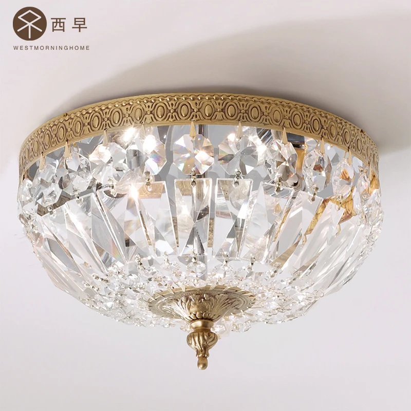 Light luxury atmosphere full copper crystal ceiling lamp living room bedroom dining cloakroom warm lamp
Light luxury atmosphere full copper crystal ceiling lamp living room bedroom dining cloakroom warm lamp