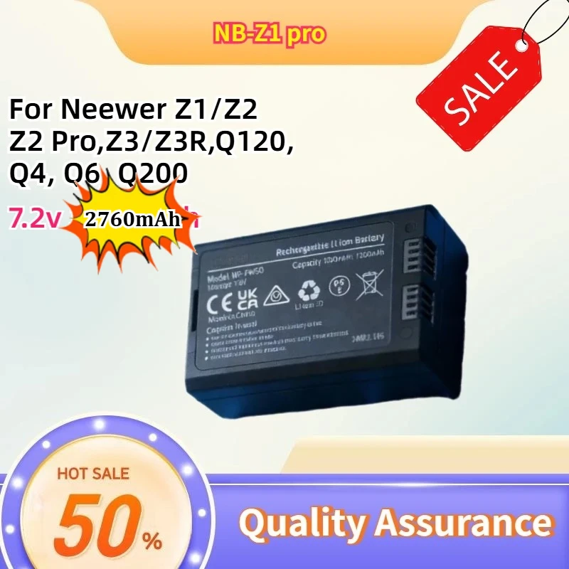NB-Z1 pro Replacement Flash Battery for Neewer Z1/Z2 Pro, Z760 Q120, Q4, Q6, Q200 7.2V 2760mAh High-Capacity Universal Battery
NB-Z1 pro Replacement Flash Battery for Neewer Z1/Z2 Pro, Z760 Q120, Q4, Q6, Q200 7.2V 2760mAh High-Capacity Universal Battery