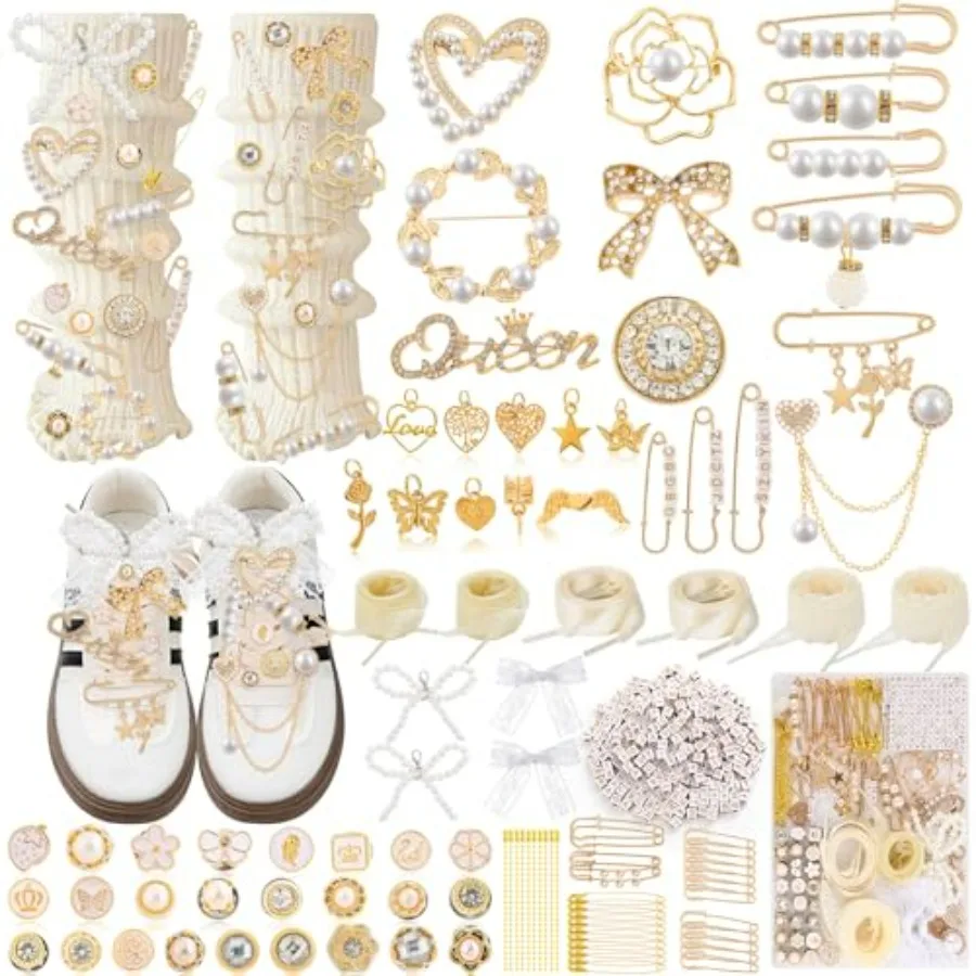 389 pcs Shoe Charms for Sneakers, Junk Socks Charms Kit, Pearl and Rhinestone Shoelace Charm with Brooches and Pins for Women,
389 pcs Shoe Charms for Sneakers, Junk Socks Charms Kit, Pearl and Rhinestone Shoelace Charm with Brooches and Pins for Women,