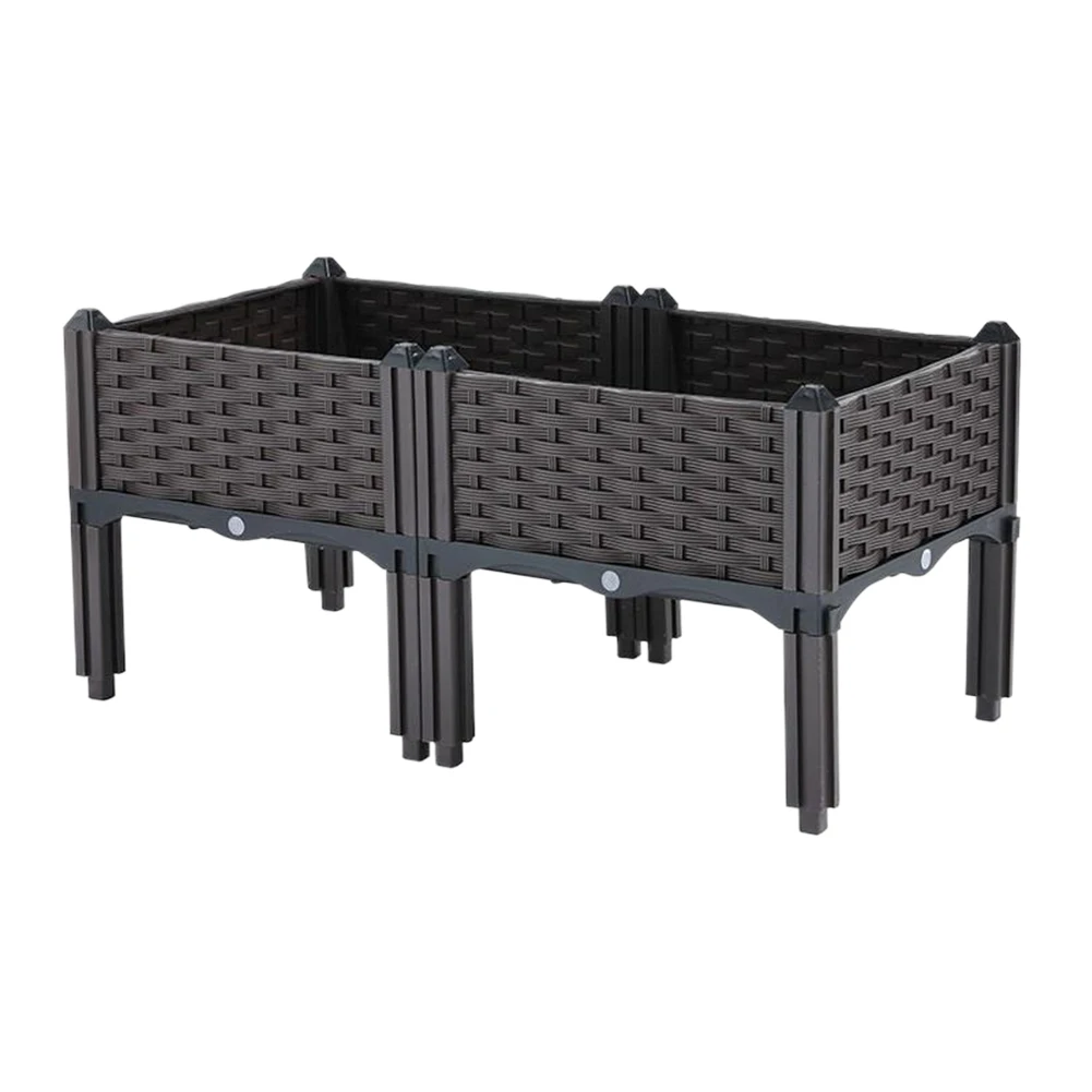 Elevated Plastic Raised Garden Bed Planter Outdoor Planters with Drainage Holes
Elevated Plastic Raised Garden Bed Planter Outdoor Planters with Drainage Holes