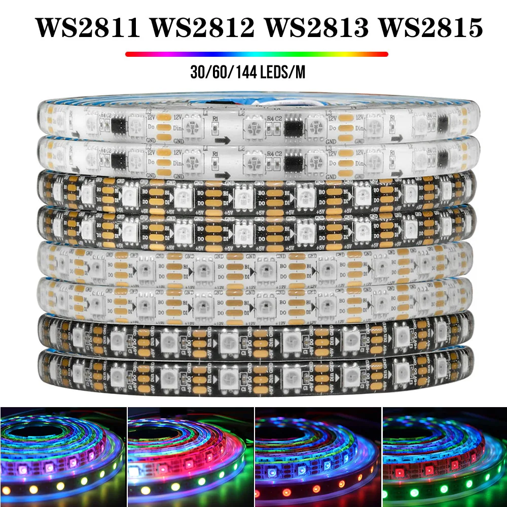 WS2812B WS2811 WS2813 WS2815 30/60/144 пикселей/светодиодов/м 5050RGBIC Интеллектуальные светодиодные ленты с индивидуальной адресацией IC Light DC5V/12V
WS2812B WS2811 WS2813 WS2815 30/60/144 пикселей/светодиодов/м 5050RGBIC Интеллектуальные светодиодные ленты с индивидуальной адресацией IC Light DC5V/12V