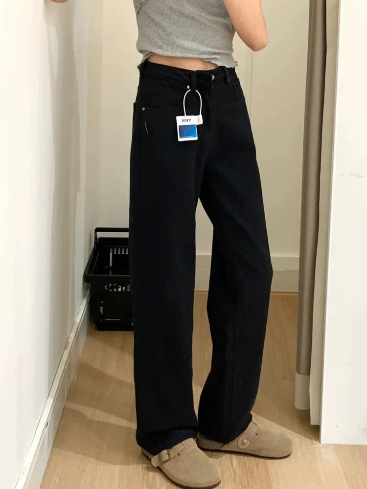 Spring New High Waist Slim Women Jeans Solid Color Loose Simple Basic Woman Jeans Fashion Street Casual Black Wide Leg Pants
Spring New High Waist Slim Women Jeans Solid Color Loose Simple Basic Woman Jeans Fashion Street Casual Black Wide Leg Pants