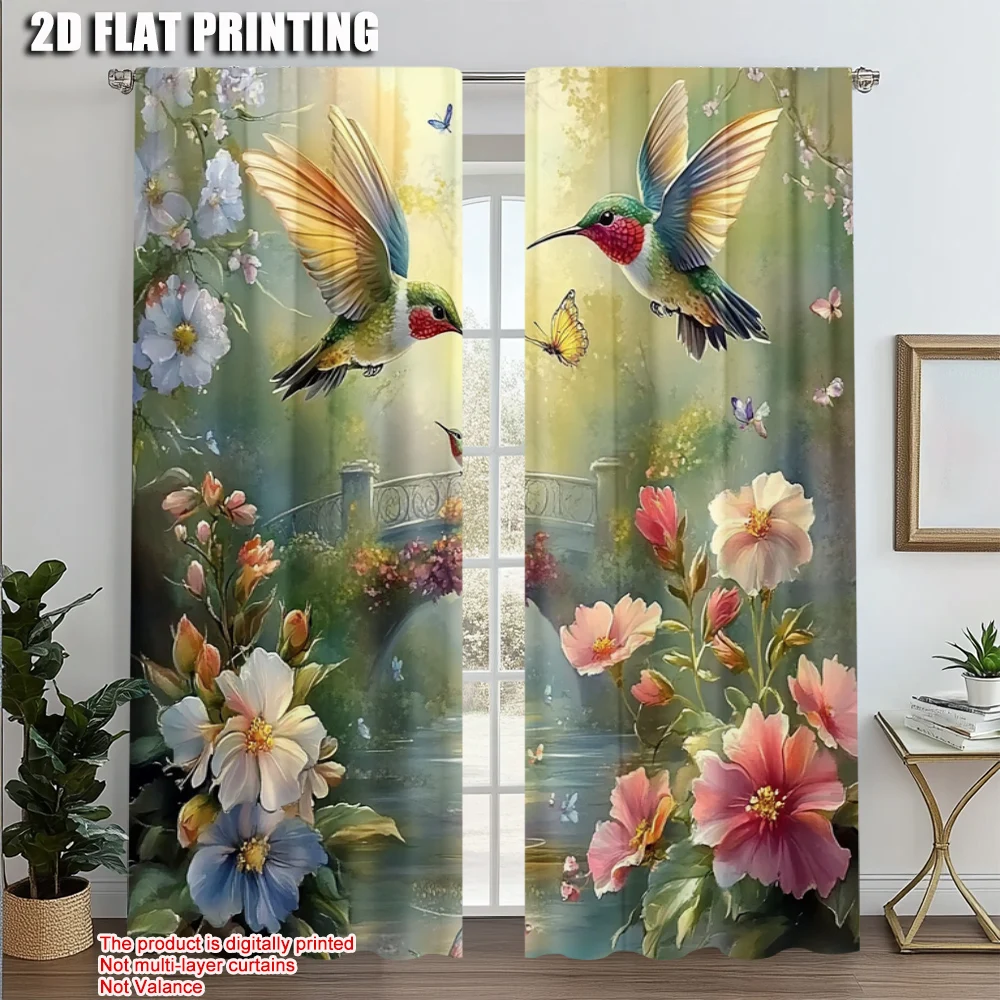 2pcs, Contemporary Curtains 2D print Elegant Barrier_ Spring Birds & Floral Durable Polyester (without rod) Festive Use for
2pcs, Contemporary Curtains 2D print Elegant Barrier_ Spring Birds & Floral Durable Polyester (without rod) Festive Use for