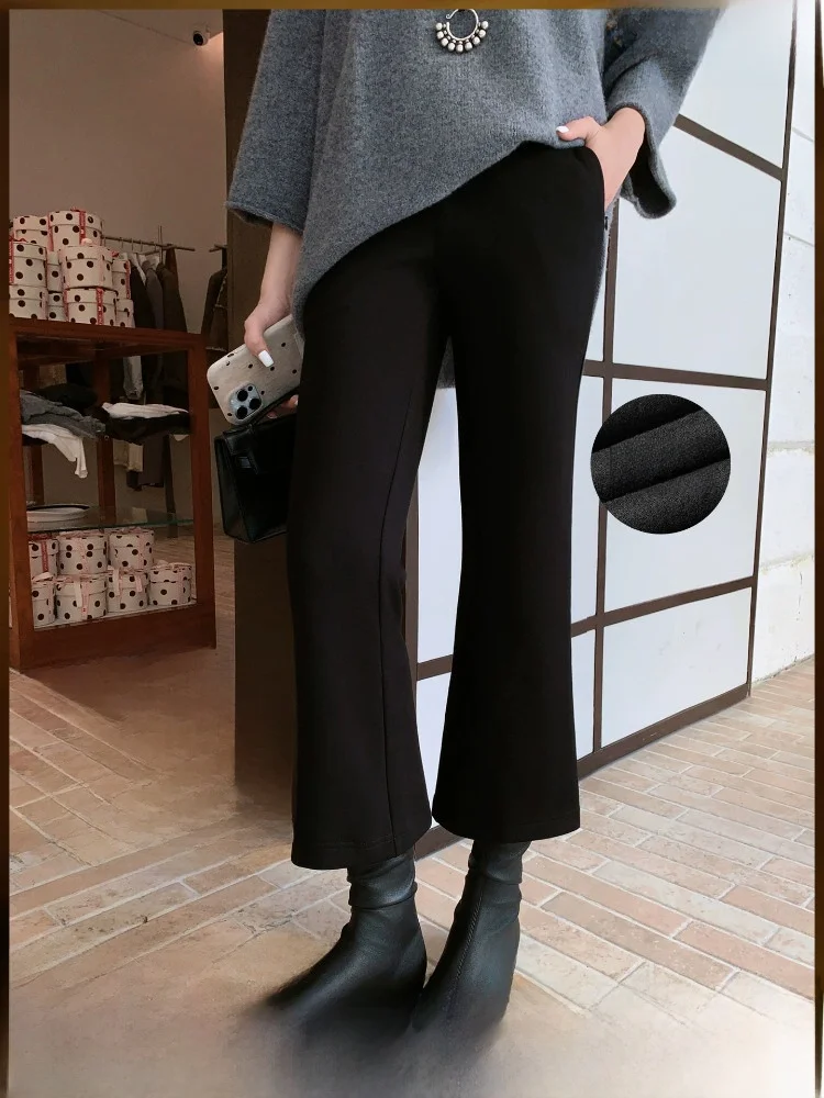 Meiyang Small Black Tube Thermal Fleece Lined Bootcut Eight Nine Length High Waist Polyester Fiber Casual Pants for Women
Meiyang Small Black Tube Thermal Fleece Lined Bootcut Eight Nine Length High Waist Polyester Fiber Casual Pants for Women