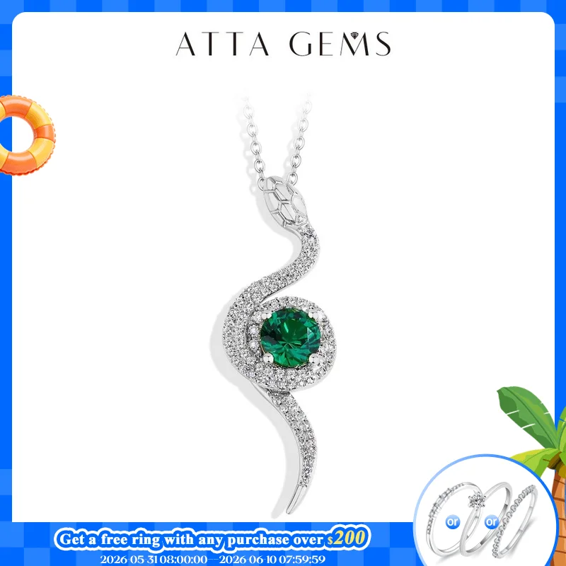 ATTAGEMS New Original Snake Moissanite Necklace for Women Lab Green Nano Gemston S925 Silver 18k White Gold Plated Pendant Gifts
ATTAGEMS New Original Snake Moissanite Necklace for Women Lab Green Nano Gemston S925 Silver 18k White Gold Plated Pendant Gifts