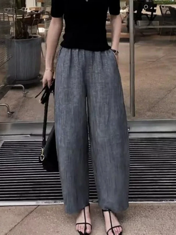 Gray High Waist Wide Leg Pants Women's Loose Straight Cut Thin Casual Long Trousers Summer New Style Fashionable Slimming
Gray High Waist Wide Leg Pants Women's Loose Straight Cut Thin Casual Long Trousers Summer New Style Fashionable Slimming