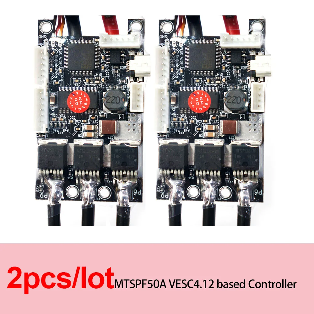 2pcs VESC4.12 based 50A VESC Speed Controller for Dual Electric Skateboard Elongboard Combat Robots
2pcs VESC4.12 based 50A VESC Speed Controller for Dual Electric Skateboard Elongboard Combat Robots