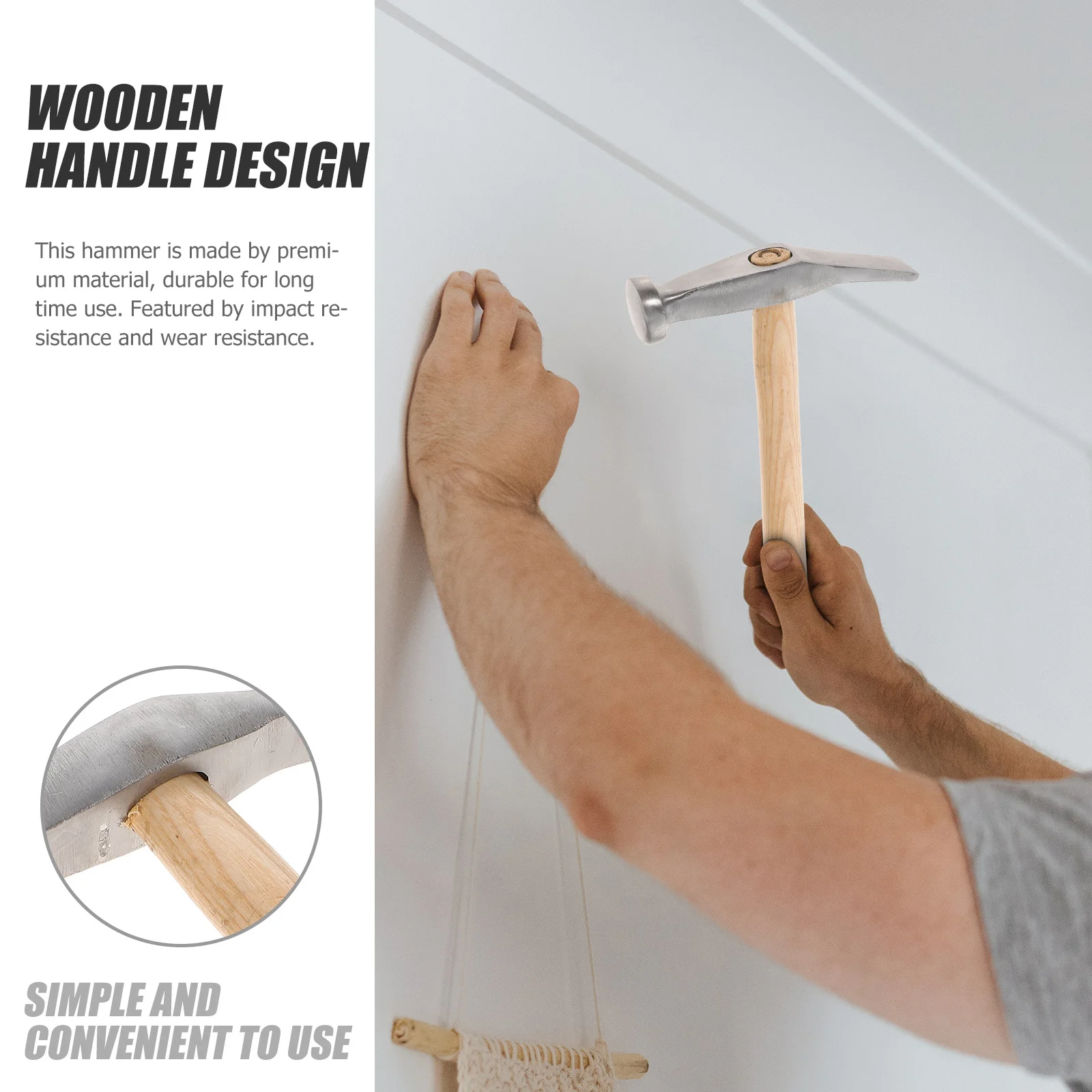 1Pcs Wooden Handle Hammer Shoemaking Shoes Hammer Steel Rustproof Lightweight Durable Impact Resistant Tool Shoemaking Tool
1Pcs Wooden Handle Hammer Shoemaking Shoes Hammer Steel Rustproof Lightweight Durable Impact Resistant Tool Shoemaking Tool