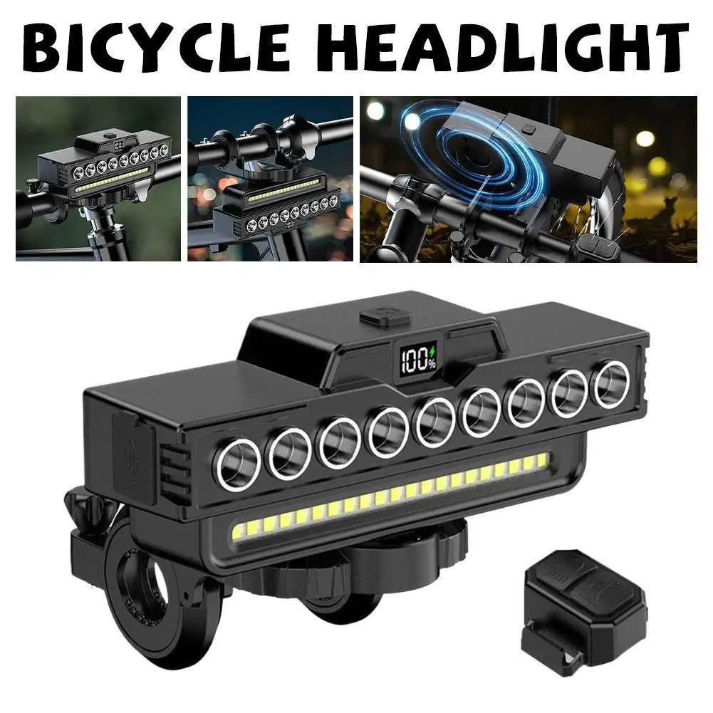 Bike Light Front 9 LED Bicycle Headlight USB Rechargeable With Horn Display Waterproof Cycling Lamp Bike Lights Accessories 1PCS
Bike Light Front 9 LED Bicycle Headlight USB Rechargeable With Horn Display Waterproof Cycling Lamp Bike Lights Accessories 1PCS