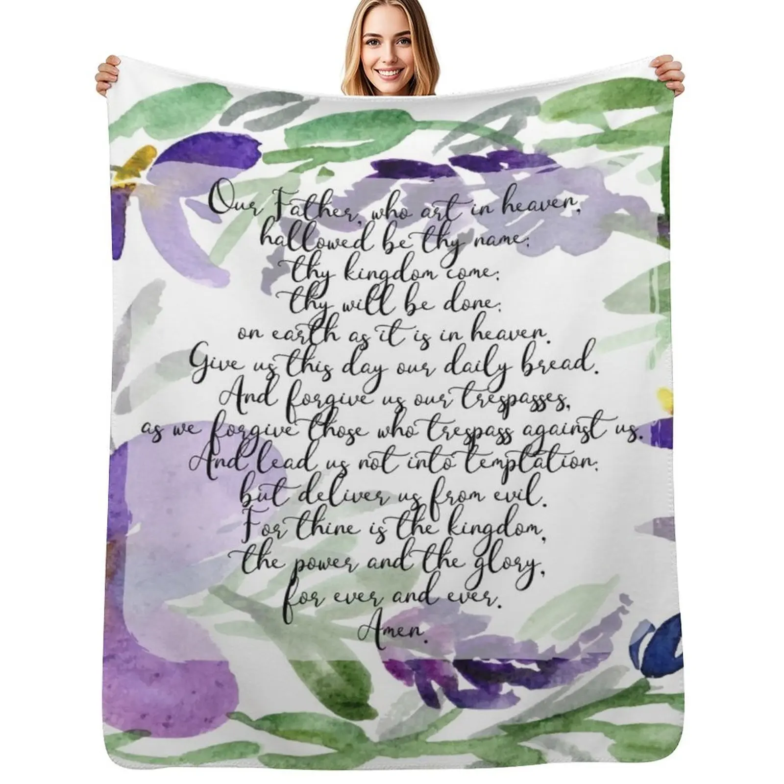 Our Father | Daily Prayer | Scripture Art Throw Blanket Year Round Soft Comfortable Blanket for Home
Our Father | Daily Prayer | Scripture Art Throw Blanket Year Round Soft Comfortable Blanket for Home