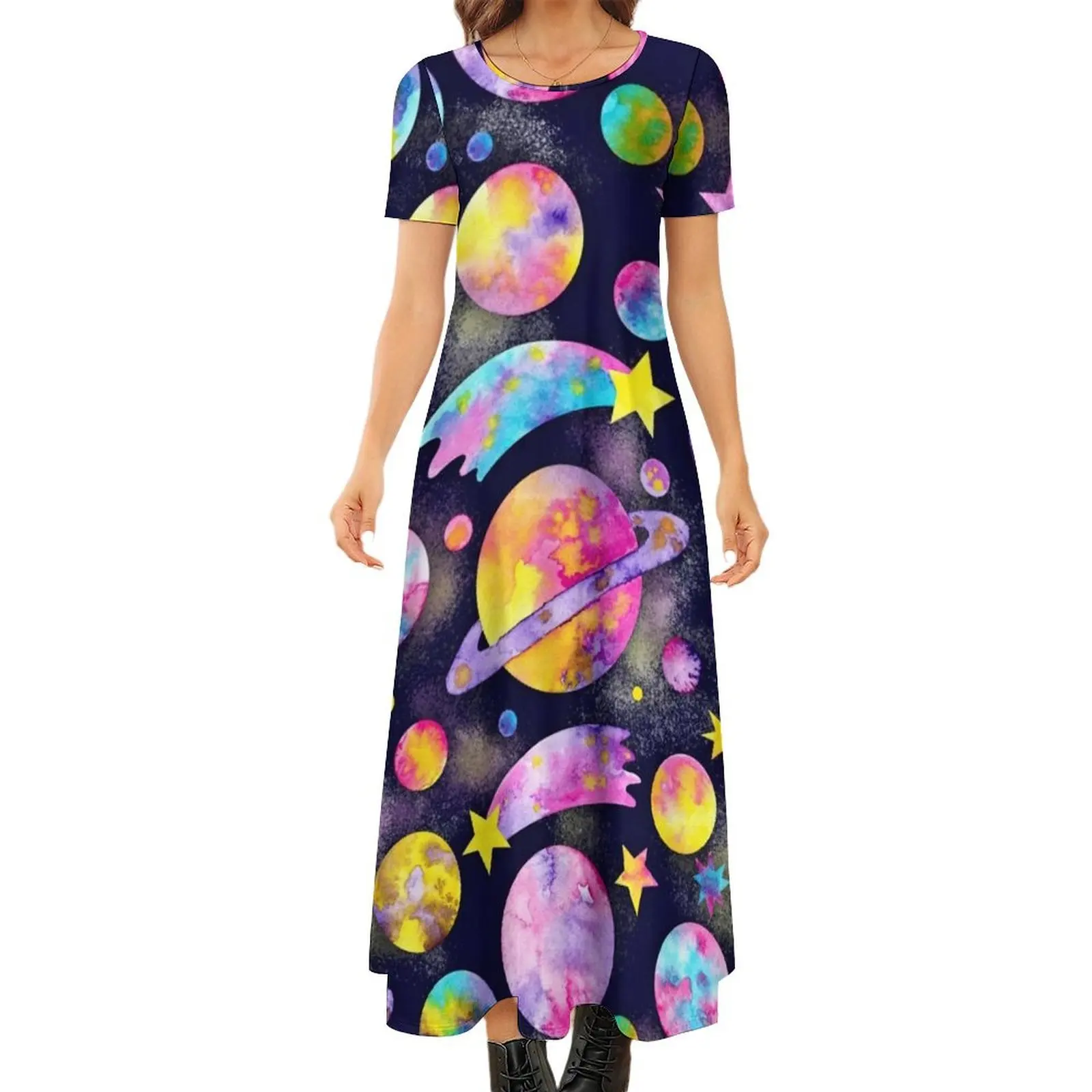 Outer Space Watercolour Planets All Over Pattern Round Neck Short Sleeve Dress dresses for women 2024 luxury designer party
Outer Space Watercolour Planets All Over Pattern Round Neck Short Sleeve Dress dresses for women 2024 luxury designer party