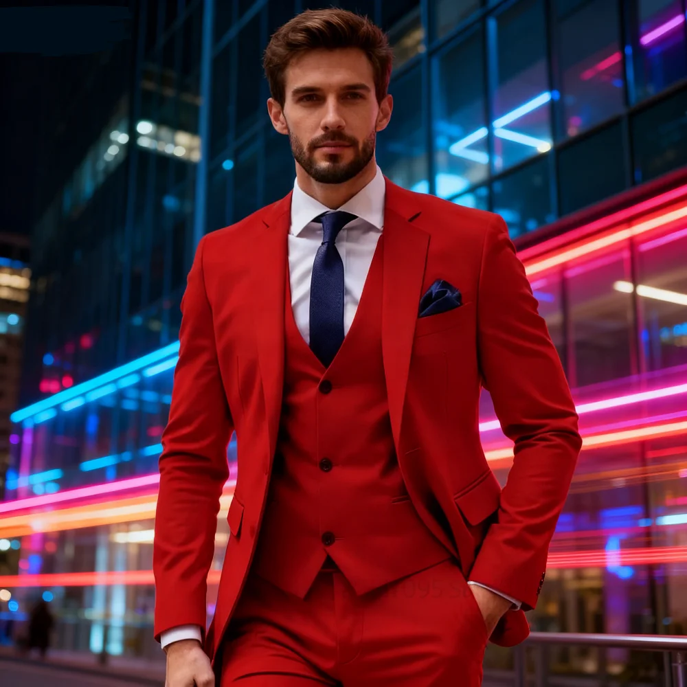 Men's Fitted 3-Piece Dinner Wedding Tuxedo Two-Button Notch Lapel Jacket Vest And Pants for Formal Occasions
Men's Fitted 3-Piece Dinner Wedding Tuxedo Two-Button Notch Lapel Jacket Vest And Pants for Formal Occasions