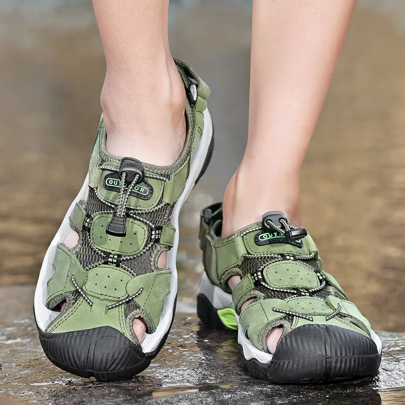 Men's Genuine Top-Grain Leather Sport Sandals Non-Slip Rubber Sole for Outdoor Beach Leisure Hiking Sandals Comfortable Durable!
Men's Genuine Top-Grain Leather Sport Sandals Non-Slip Rubber Sole for Outdoor Beach Leisure Hiking Sandals Comfortable Durable!