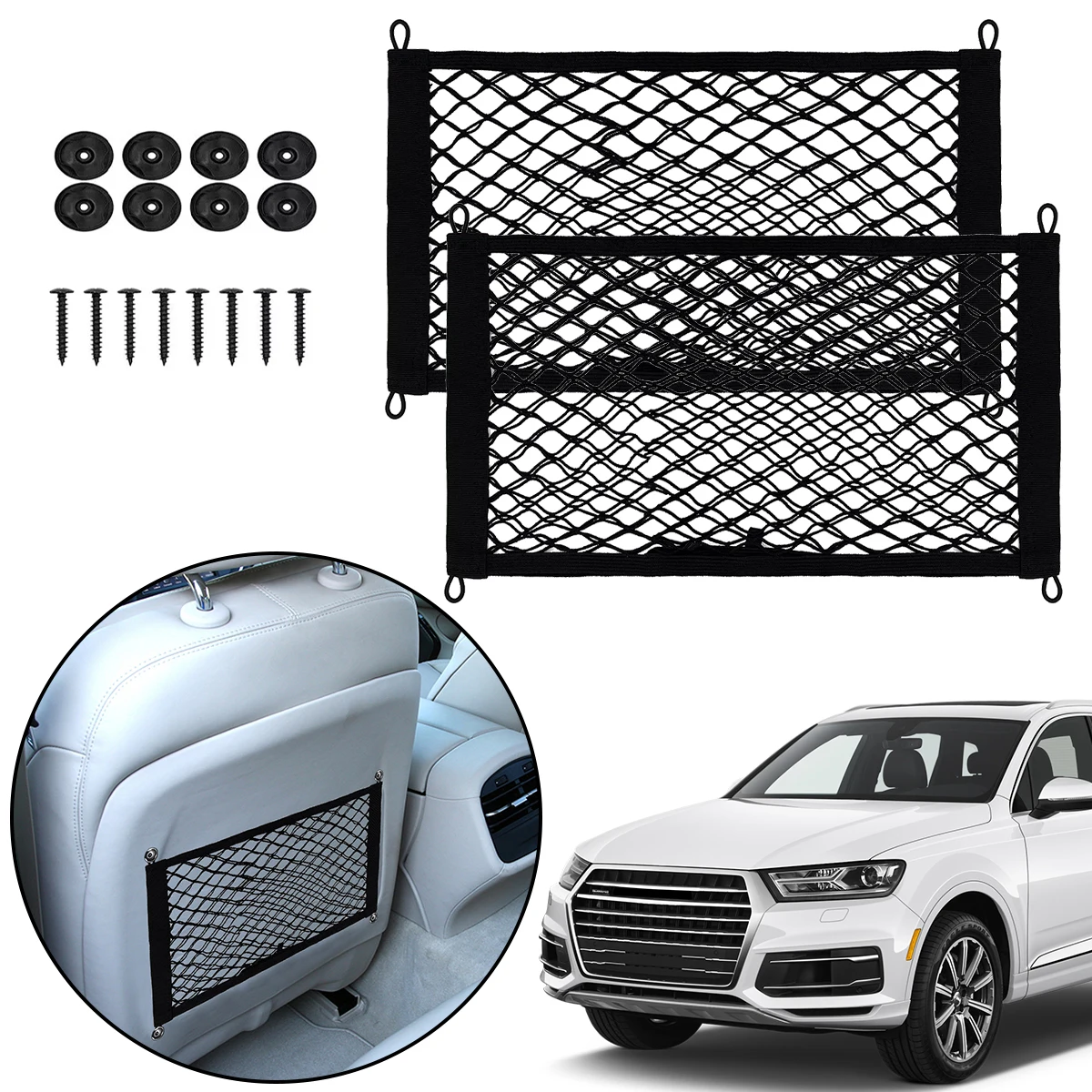 2Pcs Universal Car Rear Trunk Net Mesh Elastic Nylon Back Cargo Storage Organizer Double Layer Luggage Grocery
2Pcs Universal Car Rear Trunk Net Mesh Elastic Nylon Back Cargo Storage Organizer Double Layer Luggage Grocery