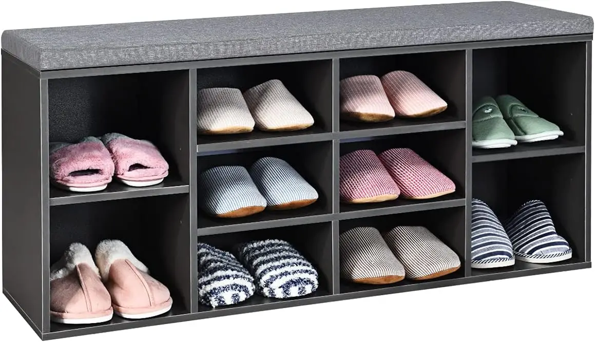 Julimoon Shoe Storage Bench With Padded Cushion, Shoe Organizer Bench With Adjustable Shelves & 10 Open Compartments, Shoe Rack
Julimoon Shoe Storage Bench With Padded Cushion, Shoe Organizer Bench With Adjustable Shelves & 10 Open Compartments, Shoe Rack