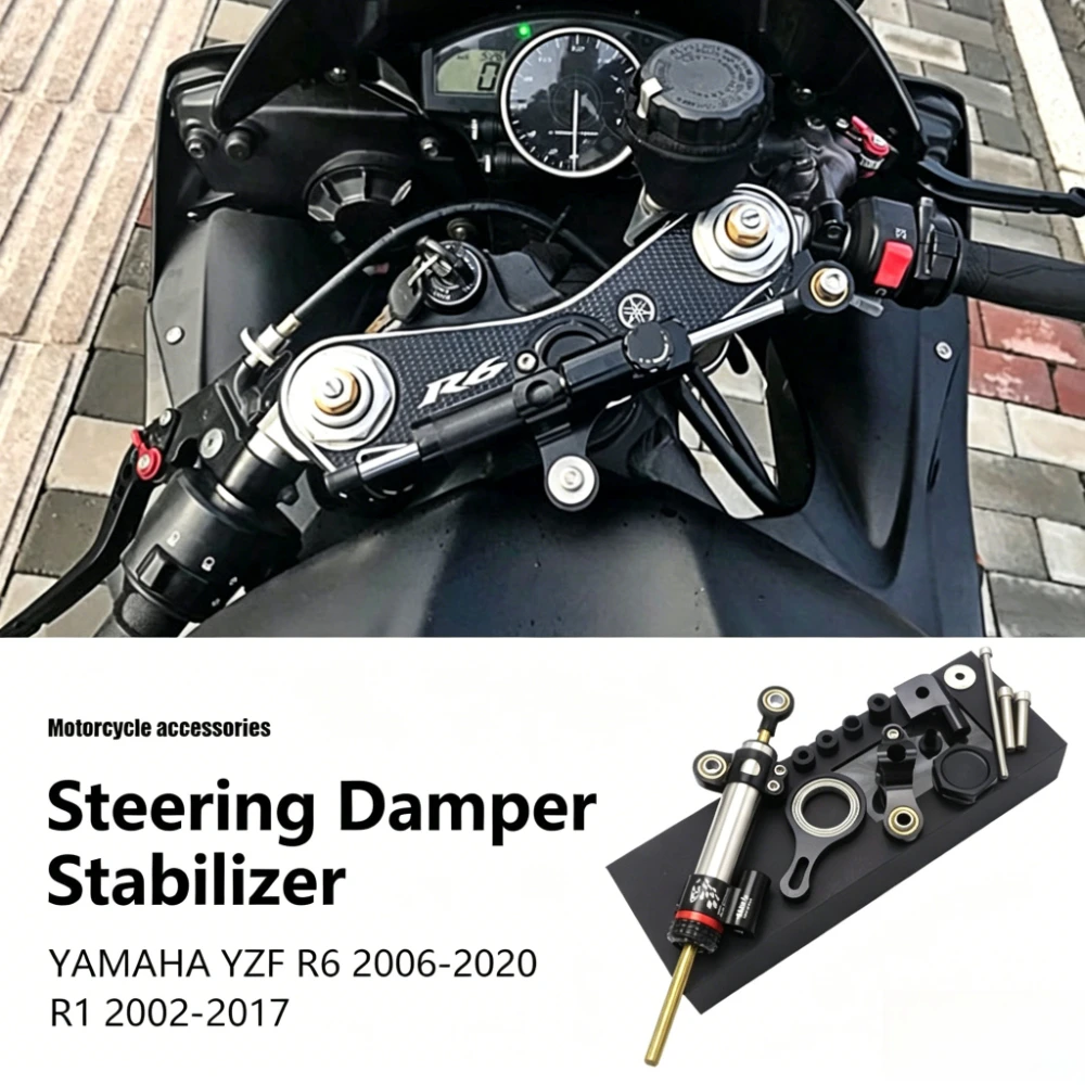 CNC Aluminum Adjustable Motorcycles Steering Stabilize Damper Bracket Mount Kit For YAMAHA YZF R6 2006-2020 R1 2002-2016 Silver
CNC Aluminum Adjustable Motorcycles Steering Stabilize Damper Bracket Mount Kit For YAMAHA YZF R6 2006-2020 R1 2002-2016 Silver