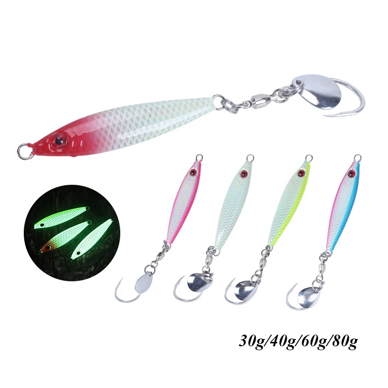 1PC Luminous Metal Slow Jigging Lure Glow 30g40g60g80g Slow Sinking Jigs Saltwater Fishing Pitch Pesca Angler Hard Bait Tackle
1PC Luminous Metal Slow Jigging Lure Glow 30g40g60g80g Slow Sinking Jigs Saltwater Fishing Pitch Pesca Angler Hard Bait Tackle