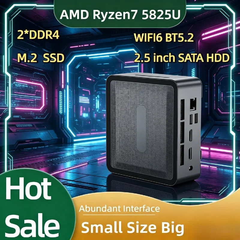 AMD Ryzen 7 5825U Mini Desktop PC 2xRAM DDR4 3200MHz 1xM.2 1xHDD Windows 11 Pro WIFI6 BT5.2 Gaming Office Computer
AMD Ryzen 7 5825U Mini Desktop PC 2xRAM DDR4 3200MHz 1xM.2 1xHDD Windows 11 Pro WIFI6 BT5.2 Gaming Office Computer