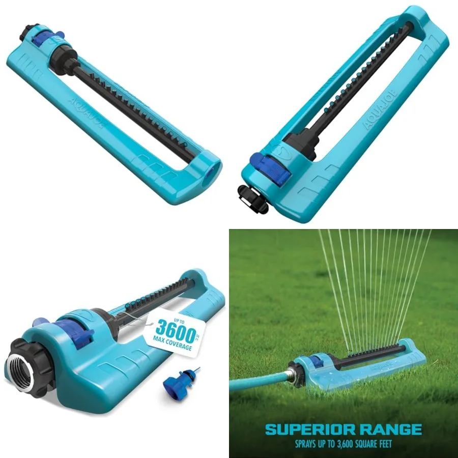 16-Nozzle Oscillating Sprinkler, 3600sqft, Metal Base, Adj. Spray, Clog-Free
16-Nozzle Oscillating Sprinkler, 3600sqft, Metal Base, Adj. Spray, Clog-Free