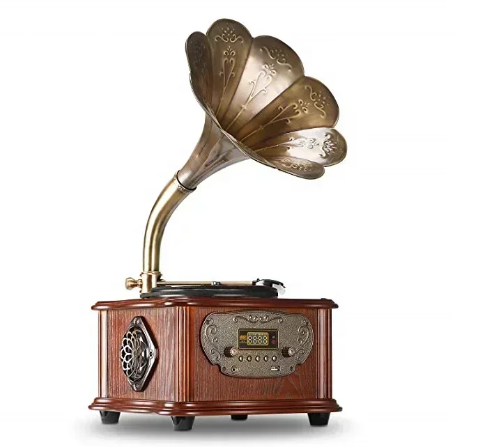 SZHFJCTH Retro All-In-One Turntable Record Player Vintage Phonograph Gramophone Bluetooth USB Output Copper Horn Nostalgic Vinyl
SZHFJCTH Retro All-In-One Turntable Record Player Vintage Phonograph Gramophone Bluetooth USB Output Copper Horn Nostalgic Vinyl