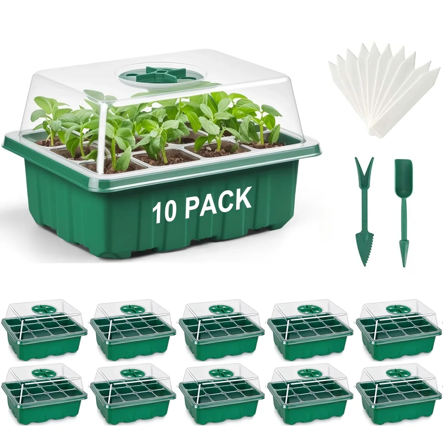 10 Pack Seed Starter Tray with Ventilation Hole 12Grids Seeds Growing Cultivation Planting Box Mini Greenhouse Plant Starter Kit
10 Pack Seed Starter Tray with Ventilation Hole 12Grids Seeds Growing Cultivation Planting Box Mini Greenhouse Plant Starter Kit