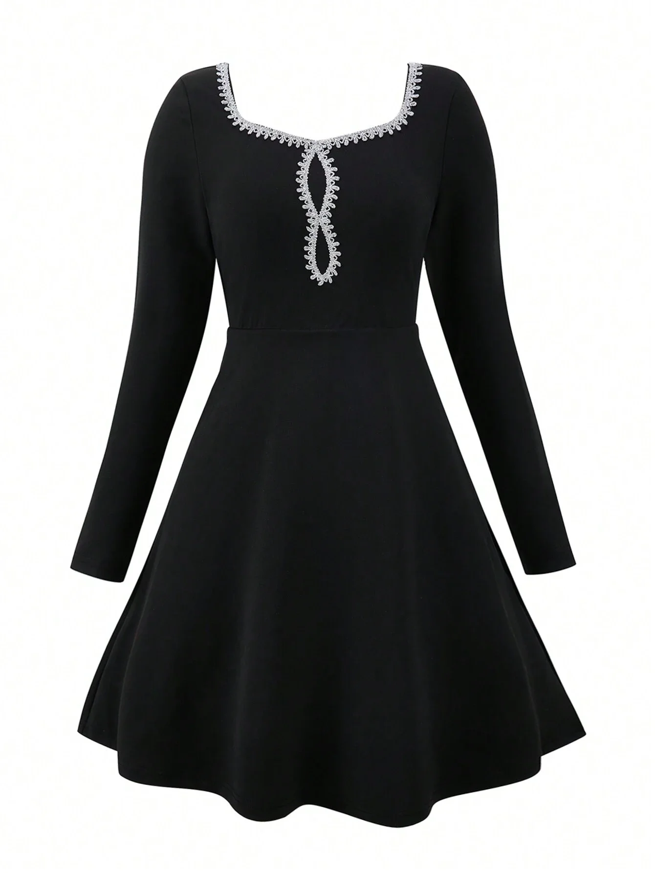 Casual Long Sleeve Fitted Knit Dress With Embellished Collar For Women
Casual Long Sleeve Fitted Knit Dress With Embellished Collar For Women